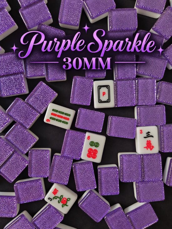 Other - American Mah Jongg Tiles - (30 MM) Purple Sparkle